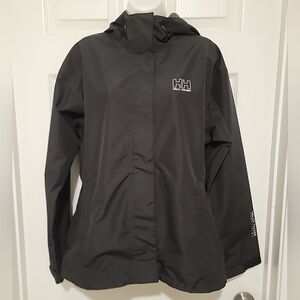 Helly Hansen Jacket Women's Black Hoodie Windbreaker  Zip Tech Protection ULINE